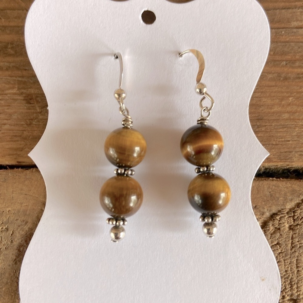 Tigers Eye Sterling Silver Earrings